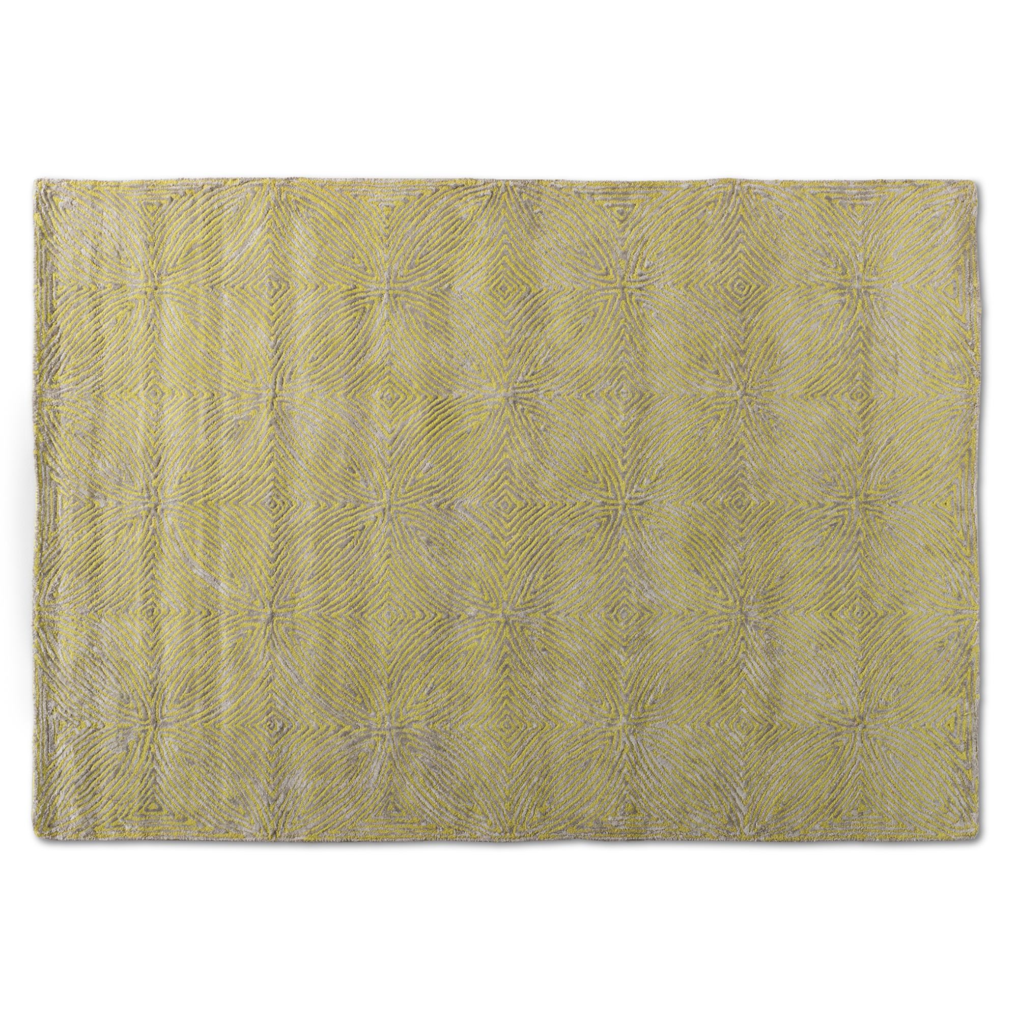 Baxton Studio Leora Modern and Contemporary Lime Green and Grey Hand-Tufted Viscose Blend Area Rug